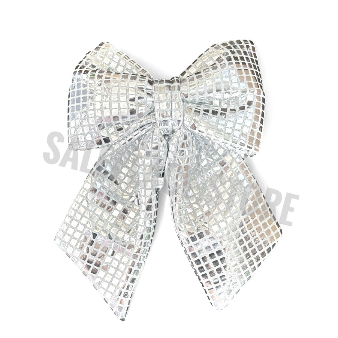 Large Metallic Silver Bow with Clip for homecoming mums and Christmas decorations
