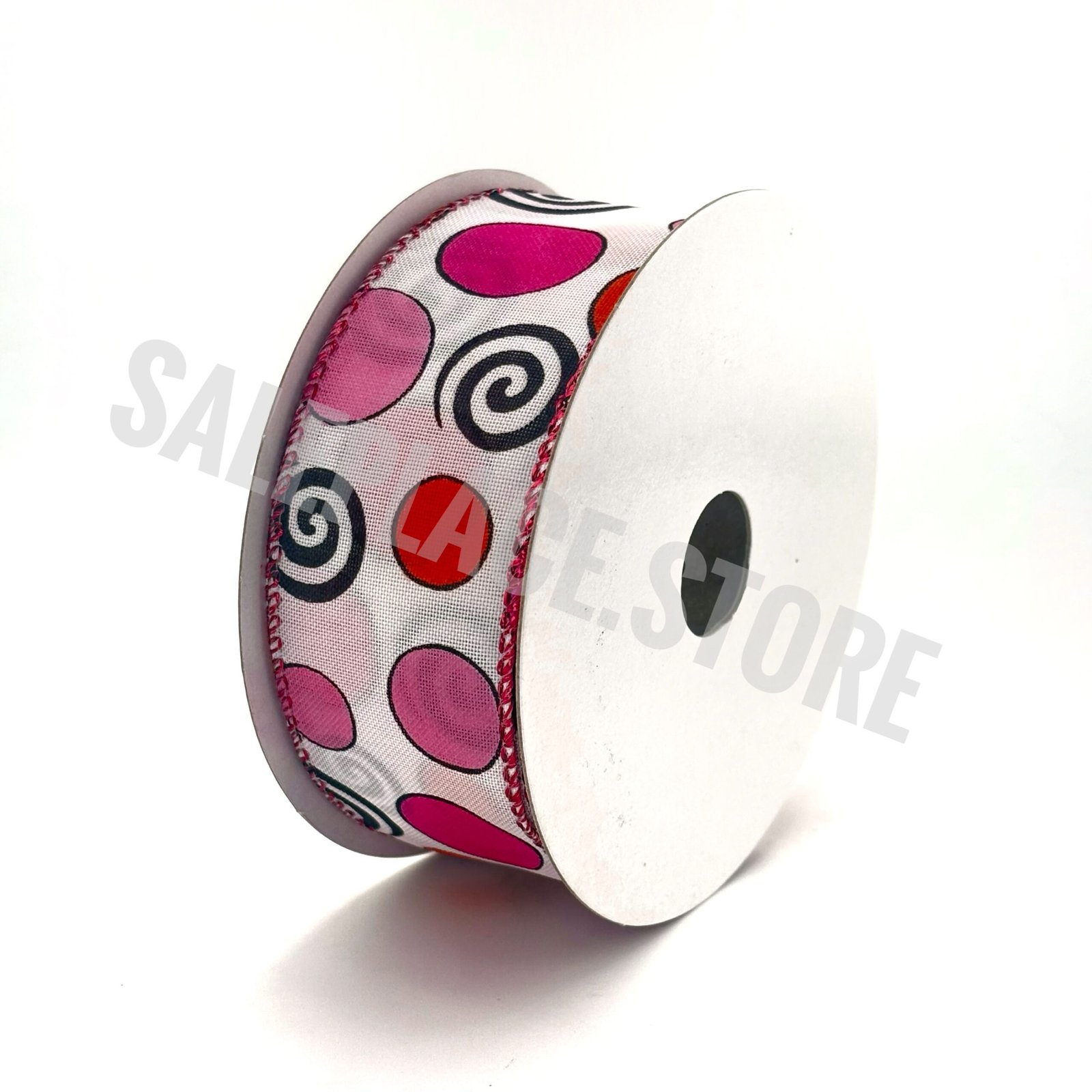 Wired Printed Ribbon with Swirls and Dots for Homecoming Mums and Braids #9