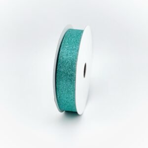 Ribbon - Wired Glitter #5 (7/8”) 10yds - Teal /Aqua