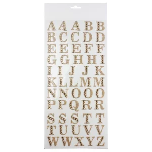 Rhinestone bling Homecoming Mum Sticker letters Alphabet gold 1 inch
