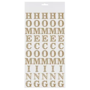 Rhinestone bling Homecoming Mum Sticker letters in metallic gold