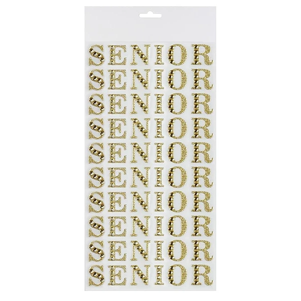 Rhinestone bling Homecoming Mum Sticker letters Senior GOLD 1 inch