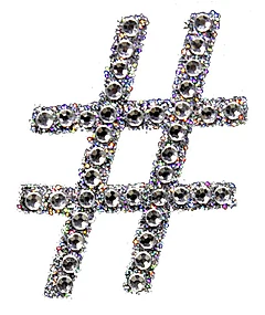 Sticker rhinestone silver #