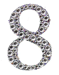 Sticker rhinestone silver 8