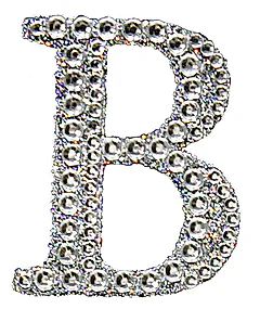 Silver rhinesastone sticker letter B