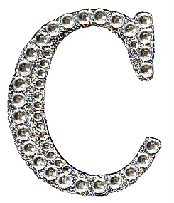 Sticker rhinestone C silver