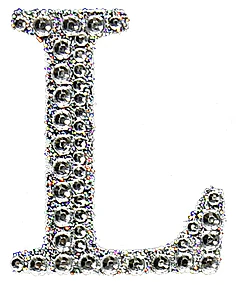 Sticker rhinestone silver L