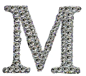 Sticker rhinestone silver M