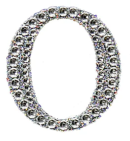 Sticker rhinestone silver O