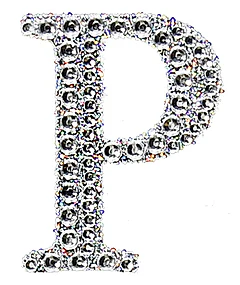 Sticker rhinestone silver P
