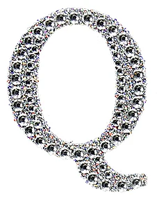 Sticker rhinestone silver Q