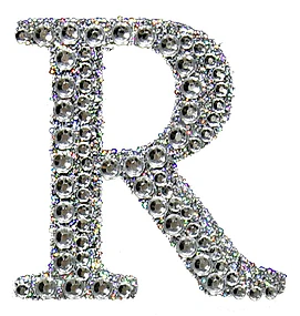 Sticker rhinestone silver R