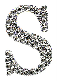 Sticker rhinestone silver S