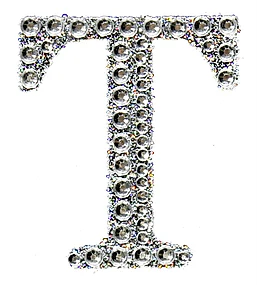 Sticker rhinestone silver T