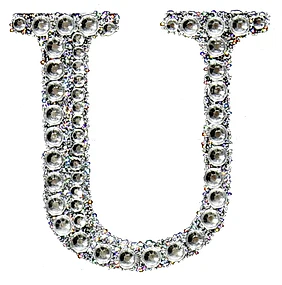Sticker rhinestone silver U