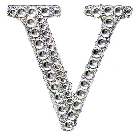Sticker rhinestone silver V