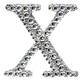 Sticker rhinestone silver X