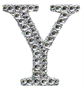 Sticker rhinestone silver Y
