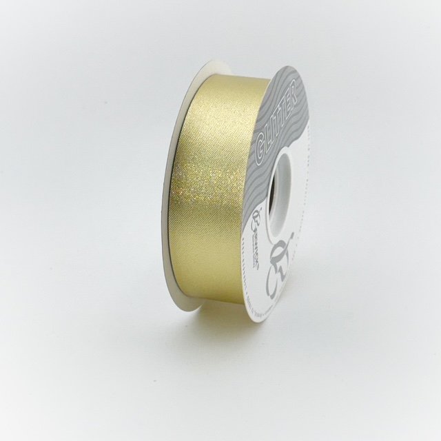 Ribbon - Glitter Flora-Satin #9 (1.25 inch) x 50 yards - Gold