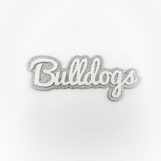 Foam - Glitter BULLDOGS (3 pack) - Silver and White