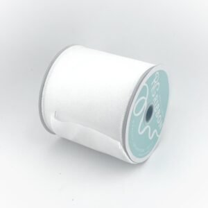 Ribbon - Wired Glitter Ribbon - #100 (4 inch) - 10yd - White