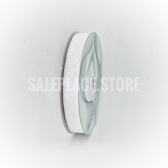 White Glitter Ribbon for Chrsitmas Decor as well as homecoming mums and weddings.