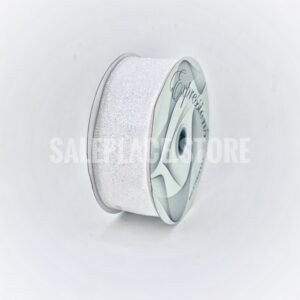 White Wired Glitter Ribbon for Chrsitmas Decor as well as homecoming mums and weddings.